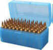 MTM Ammunition Box 50 Round Flip-Top 375 Rem UM 375 Weatherby Mag Clear Blue RLLD-50-24