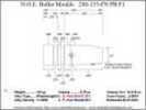 Bullet Mold 5 Cavity Aluminum .288 caliber Plain Base 135 Grains with Flat nose profile type. Designed for use in 7m