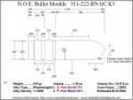 Bullet Mold 4 Cavity Aluminum .311 caliber Gas Check 222 Grains with Round Nose profile type. Designed for use in 30