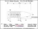 Bullet Mold 4 Cavity Aluminum .322 caliber Plain Base 234 Grains with Spire point profile type. Stop ring design for