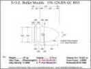 Bullet Mold 3 Cavity Aluminum .358 caliber Gas Check 128 Grains with Round Nose profile type. The classic