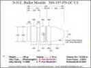 Bullet Mold 2 Cavity Aluminum .360 caliber GasCheck and Plain Base 197 Grains with Flat nose profile type. improv