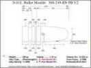 Bullet Mold 3 Cavity Aluminum .360 caliber Plain Base 249 Grains with Round Nose profile type. Designed for the 35