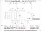 Bullet Mold 4 Cavity Aluminum .368 caliber Gas Check 285 Grains with Flat nose profile type. This is designed