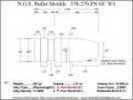 Bullet Mold 5 Cavity Aluminum .378 caliber Gas Check 270 Grains with Flat nose profile type. This is designed