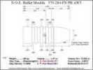 Bullet Mold 5 Cavity Aluminum .379 caliber Plain Base 284 Grains with Flat nose profile type. This is designe