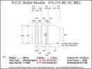 Bullet Mold 2 Cavity Aluminum .434 caliber Gas Check 234 Grains with Round/Flat nose profile type. standard weight