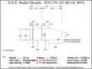 Bullet Mold 2 Cavity Aluminum .278 caliber GasCheck and Plain Base 103 Grains with Round/Flat nose profile type. Des