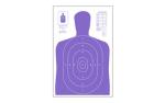 Action Target b-27E High Visibility Fluorescent Purple Silhouette Cut Off Below Ring 7 23"x35" 100 Per Box B-27E-