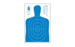 Action Target B-27E Economy Blue Silhouette Cut Off Below Ring 7 23"x35" 100 Per Box B-27EBLUE-100