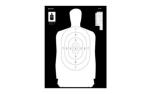 Action Target B-34R Reverse Qualification 25 Yard Reduction Of B-27 Ivory Police Silhouette With Black Background