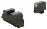 AmeriGlo Optic Compatible Sets for Glock For Glock 43X/48 MOS Green Tritium with White Outline Black Rear .220" Front an