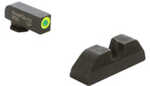 AmeriGlo Protector Night Sight For Glock Gen 5 9/40 Green Front with LumiGreen Outline Black Serrated U Notch Rear Matte