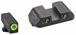 AmeriGlo Trooper Sight Fits Glock 42 43 43X Green Tritium LumiLime Outline Front Black Serrated Rear