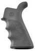 Hogue OverMolded Rifle Grip Gray Color Beavertail Finger Grooves Fits AR Rifles  