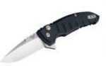 Hogue Grips X1-Microflip Folding Knife Tumbled Plain Drop Point Blade 2.75" Aluminum / Black 24170