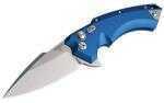 Hogue X5 Folding Knife 3.5" Blade Spear Point CPM154 Tumbled Finish Plain Edge Blue/Aluminum Frame 34573-EXLRSR