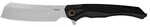 Kershaw Strata Cleaver Folding Knife Flipper Ball Bearing Opening Plain Edge D2 Tool Steel Stonewashed Finish G10 Handle