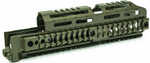 Midwest Industries Alpha Quad Rail Picatinny Handguard Fits Ak Style Firearms 10" Anodized Finish Olive Drab Green Mi-ak