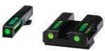 Hi-Viz LiteWave H3 Tritium/Litepipe Night Sights Fits Glock 17 19 26 27 33 34 Green Front and Rear GLN325