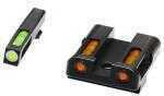 Hi-Viz LiteWave H3 Tritium/Litepipe Night Sights Fits Glock 45/10mm Green Front w/White Ring Orange Rear GLN429