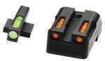 Hi-Viz LiteWave H3 Tritium/Litepipe Night Sights Fits 1911 Models w/Fixed Rear Green Front w/White Ring Oran