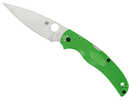 Spyderco Native Chief Lightweight Salt Folding Knife Plain Edge Green FRN Handle Satin Finish Silver 4.02" Blade Length 