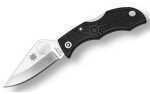 Spyderco Ladybug 3 Folding Knife VG-10 Plain Clip Point Circle Thumb Hole 1.94" Black FRN Box LBKP3
