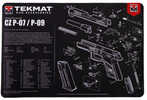 Tekmat Cleaning Mat Pistol Size 11"x17" For Cz P10c Black Tek-r17-czp10c
