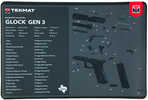 TekMat Original Mat For Glock Gen 3 Cleaning Thermoplastic Surface Protects Gun From Scratching 1/8" Thick 11"x17"