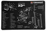 TekMat Springfield XDE Pistol Mat 11"x17" Black Includes Small Microfiber TekTowel Packed In Tube R17-XDE