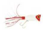 Arbogast Lures Hula Pop 5/8 2.25" WHT Red HD