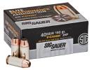 40 S&W 50 Rounds Ammunition Sig Sauer 180 Grain Jacketed Hollow Point
