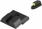 Night Fision Sight Set Square CZ P-07/P-09/P-10 Green Tritium W/Yellow Outline Front W/Black Rear B