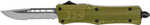 Cobra TEC Knives LLC CTK-1 Small 2.75" 440C Stainless Steel Black Drop Point Serrated OD Green Zinc-Aluminum