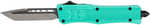 Cobra TEC Knives LLC CTK-1 Small 2.75" 440C Stainless Steel Black Tanto Tiffany Blue Zinc-Aluminum Alloy