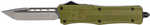 Cobra TEC Knives LLC CTK-1 Medium 3" 440C Stainless Steel Tanto Black OD Green Zinc-Aluminum Alloy