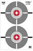 Birchwood Casey 37061 EZE-Scorer Double Bull's-Eye Paper 12" X 18" Bullseye Black/Gray/Red/White 100 Pack