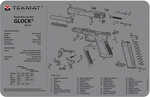 TekMat Original Cleaning Mat for Glock Gen4 Parts Diagram 11" x 17" Gray