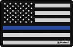 Beck TEK, LLC (TEKMAT) R17Police Police Support Cleaning Mat Blue Line Flag 17" X 11" Black/Gray/Blue
