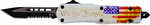 Templar Knife We The People Small 2.25" Tanto Part Serrated Black 440C Stainless Steel US Flag Zinc Aluminum All