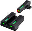 Truglo TG-13SG4A TFX 3-Dot Set Tritium/Fiber Optic Green With White Outline Front Rear Nitride Fortres