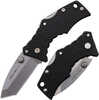 Cold Steel Micro Recon 1 2" Folding Tanto Plain Stonewashed 4034 Blade Black Griv-Ex Handle