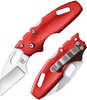 Cold Steel Mini Tuff Lite 2" Folding Plain 4034 Stainless Blade Griv-Ex Red Handle