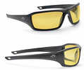 Walker's Ballistic Eyeware IKON Forge Amber Lens With Matte Black Full Wraparound Frame, Eva Foam Nose Pi