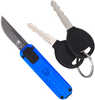 CobraTec Knives 1.75" OTF Drop Point Plain Stonewash D2 Steel Blade Blue Anodized Alumi