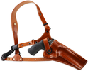Galco Gunleather Great Alaskan Chest Holster Tan Leather S&W Frame 586 6"/Ruger GP100 Right Hand