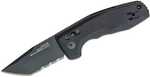 S.o.g Sog-15-38-10 Sog-tac Auto Compact 2.94" Folding Tanto Part Serrated Black Tini Cryo D2 Steel Blade Micro-tex