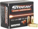 Ammo Inc Streak Visual 9mm Luger 124 Gr Jacketed Hollow Point (JHP) 20 Round Box