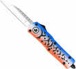 Cobratec Knives Mflblufs3dns Fs-3 Medium 3" Otf Drop Point Plain D2 Steel Blade 4.50" Blue Fishing Lure Aluminum Cerakot